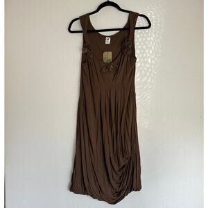Peruvian Connection Elegant Brown Sleeveless Dress